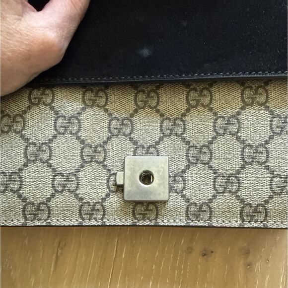 Gucci Dionysus Shoulder Bag Small Brown Black Antique Silver - Picture 4 of 11